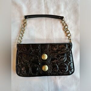 Cynthia Rowley Black Quilted Patent Leather Chain Bag